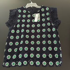 NWT J Crew Women's Size Medium Floral Lace Crochet